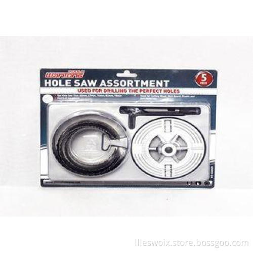 5PC 6 TPI Carbon Steel 60mm 67mm 74mm Hole Saw Set With Har